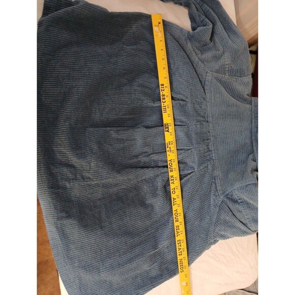 CW Classics Shacket Sz XL Corduroy Wide Wale Blue pleated back Oversized Buttons - Picture 7 of 12